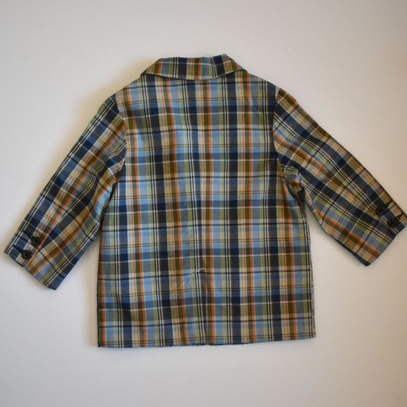 Baby Gap Fully Lined Multicolour Plaid Blazer 100% Cotton 18-24 Months - Picture 3 of 9
